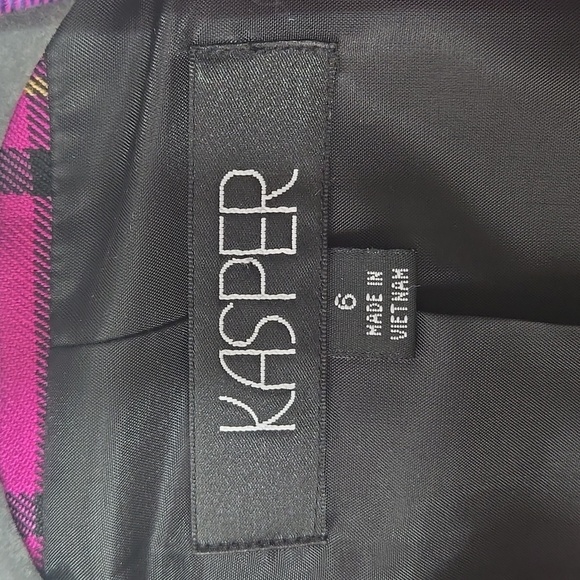 Kasper Plaid open blazer Sz 6 - Picture 2 of 7